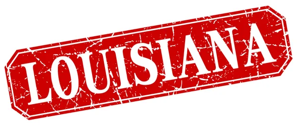 Signo de estilo retro grunge cuadrado rojo de Louisiana — Vector de stock