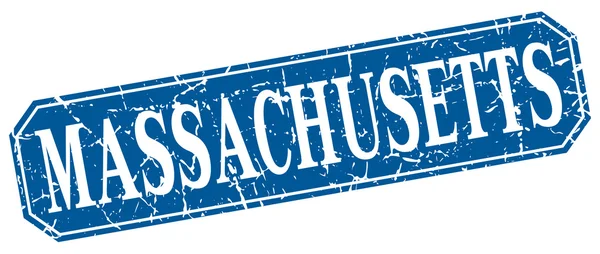 Massachusetts azul cuadrado grunge retro signo de estilo — Vector de stock