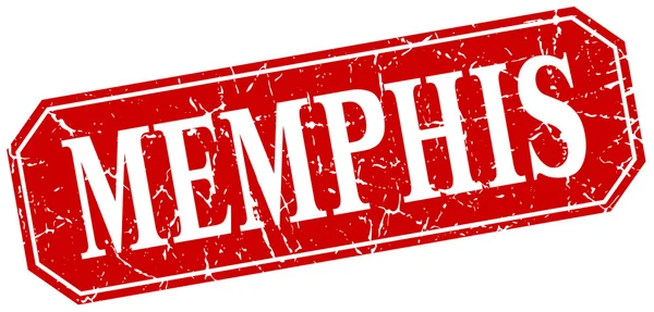 Signo de estilo retro grunge cuadrado rojo de Memphis — Vector de stock