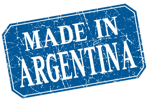 在阿根廷蓝色方形 grunge 邮票 — 图库矢量图片