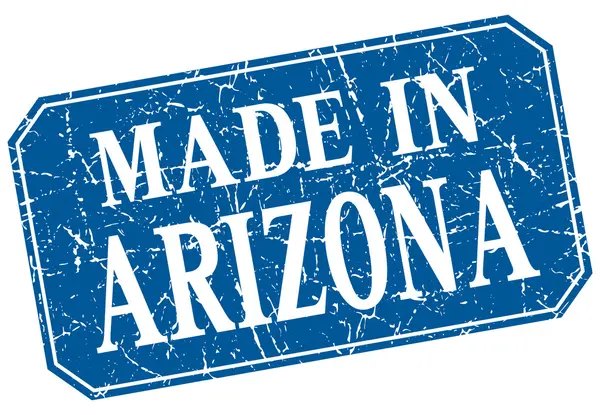 Gemaakt in Arizona blauwe vierkante grunge stempel — Stockvector