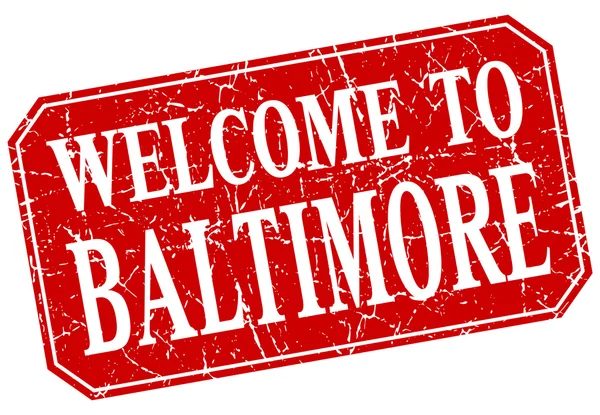 Baltimore Kızıl Meydan grunge damga hoş geldiniz — Stok Vektör