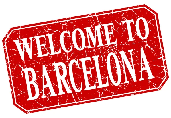 Vítejte na Rudé náměstí Barcelony grunge razítka — Stockový vektor