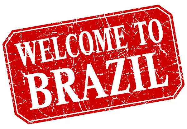 Καλώς ήρθατε στην Κόκκινη Πλατεία Βραζιλία grunge σφραγίδα — Διανυσματικό Αρχείο