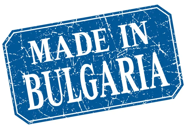 Hecho en Bulgaria sello grunge cuadrado azul — Archivo Imágenes Vectoriales