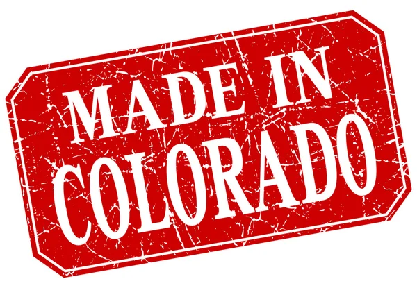 Made in Colorado red square grunge stamp — Stock Vector
