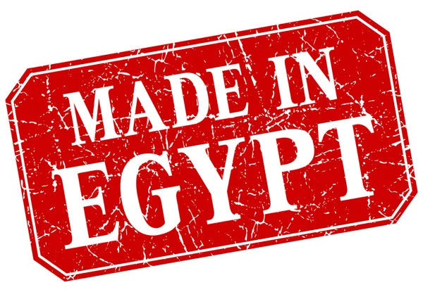 Gemaakt in Egypte Rode plein grunge stempel — Stockvector