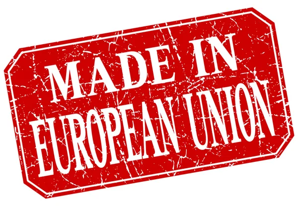 Made in european union red square grunge stamp — Stock Vector