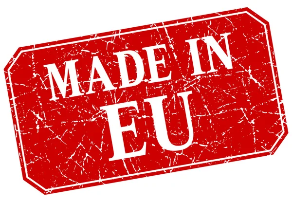 Сделано в красной квадратной марке ЕС — стоковый вектор