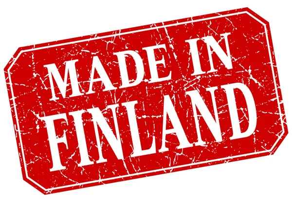 Fabriqué en Finlande timbre grunge carré rouge — Image vectorielle