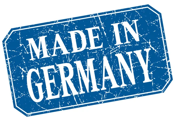 Made in Germany francobollo grunge quadrato blu — Vettoriale Stock