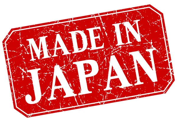 Made in Japan francobollo grunge quadrato rosso — Vettoriale Stock