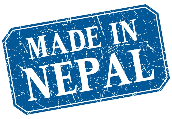 Στο Νεπάλ μπλε τετράγωνο grunge σφραγίδα — Διανυσματικό Αρχείο