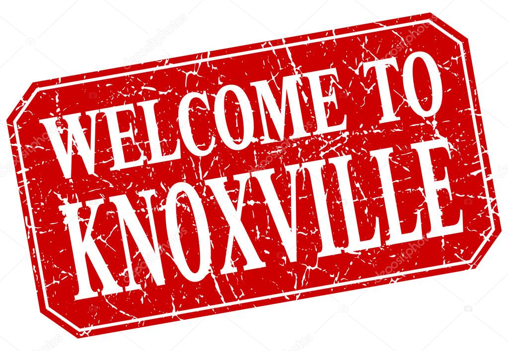 welcome to Knoxville red square grunge stamp