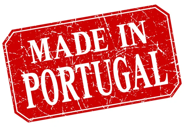 Made in Portugal francobollo grunge quadrato rosso — Vettoriale Stock