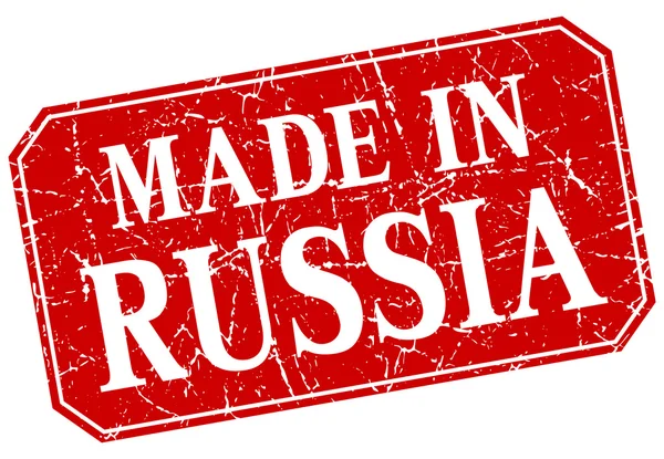 Made in Russia Red Square Grunge Stempel — Stockvektor