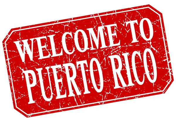 Bienvenido a Puerto Rico sello grunge cuadrado rojo — Vector de stock