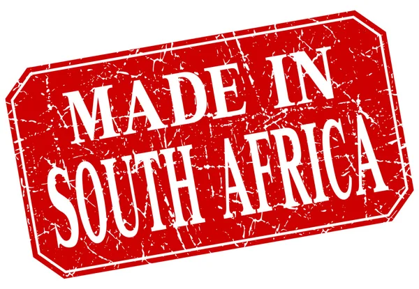 Made in South Africa francobollo grunge quadrato rosso — Vettoriale Stock