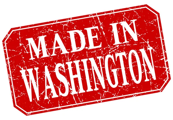 Gemaakt in Washington Rode plein grunge stempel — Stockvector