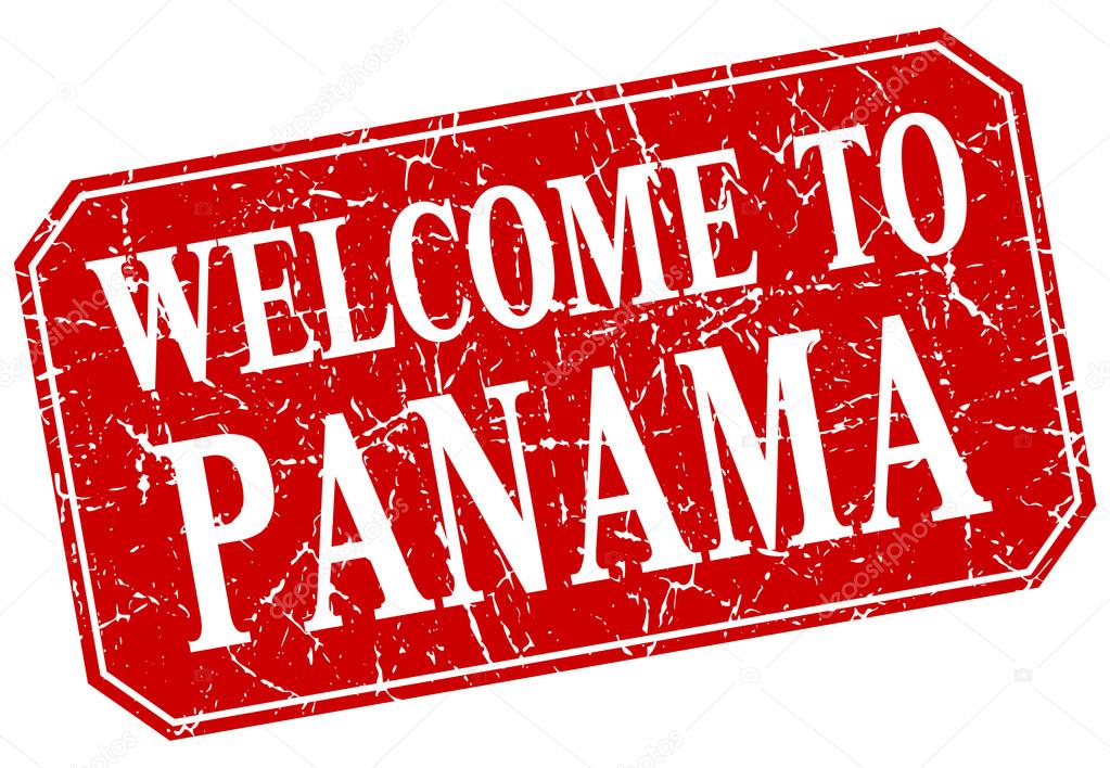 welcome to Panama red square grunge stamp