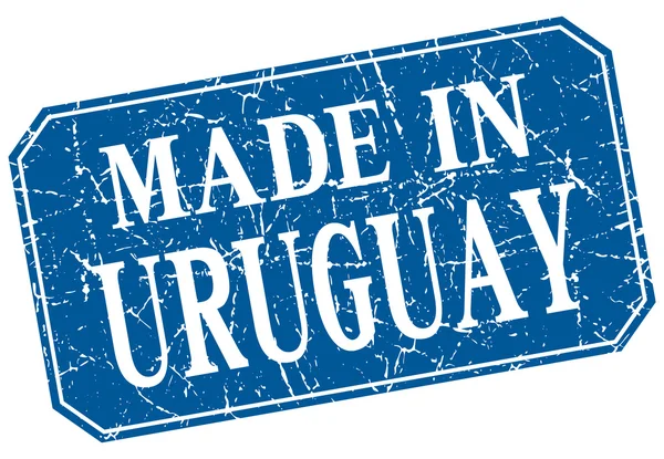 Fabriqué en Uruguay bleu carré timbre grunge — Image vectorielle