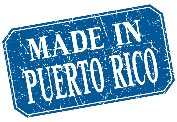 Hecho en Puerto Rico sello grunge cuadrado azul — Vector de stock