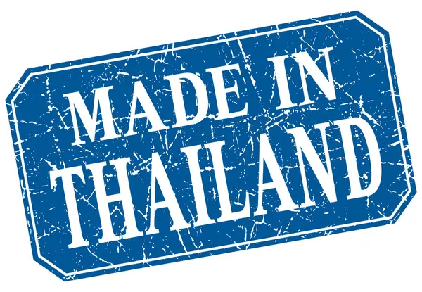 Gjorde i Thailand blue square grunge stämpel — Stock vektor