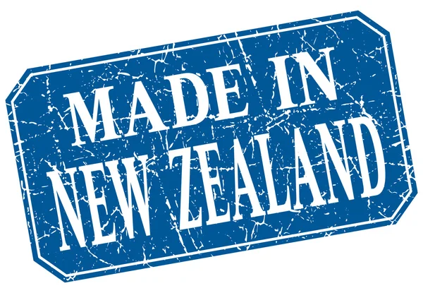 Made in New Zealand blue square grunge stamp — Stock Vector