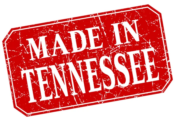 Gemaakt in Tennessee Rode plein grunge stempel — Stockvector