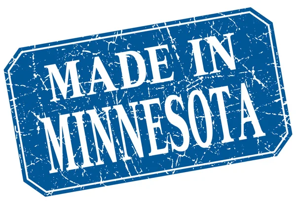 Gyártott-ban Minnesota kék négyzet grunge-bélyeg — Stock Vector
