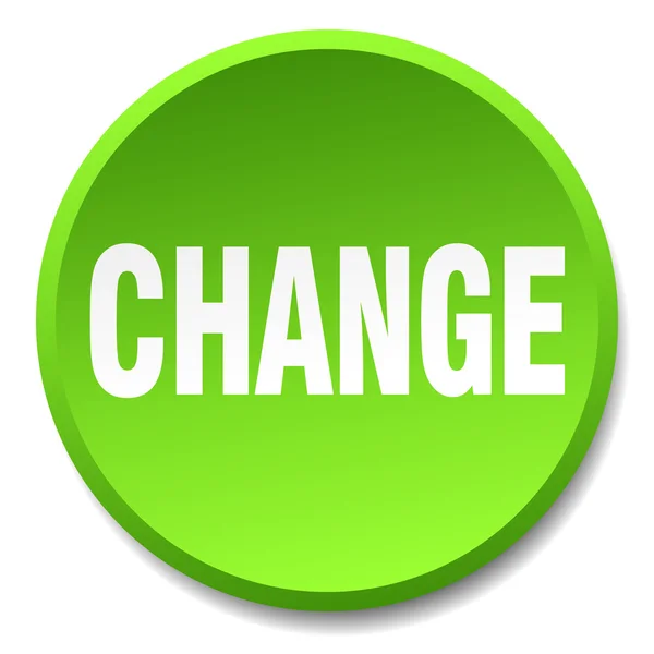 Πράσινα στρογγυλά επίπεδη απομονωμένες push κουμπί αλλαγής — Διανυσματικό Αρχείο