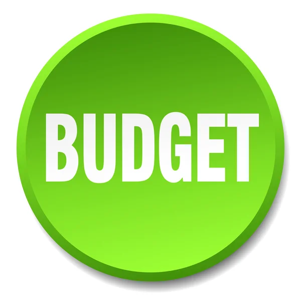 Orçamento verde rodada plana botão isolado — Vetor de Stock