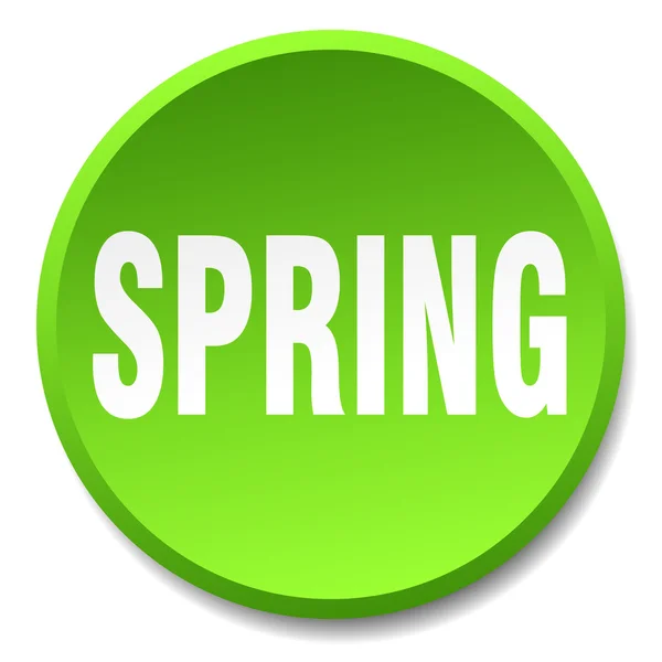 Primavera verde rodada plana botão isolado — Vetor de Stock