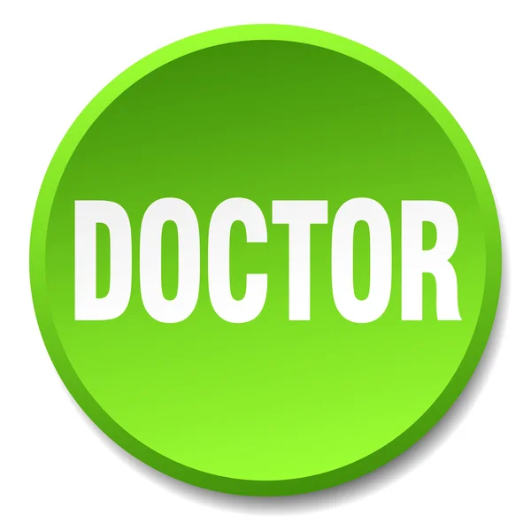 Dokter van de groene ronde platte geïsoleerde drukknop — Stockvector