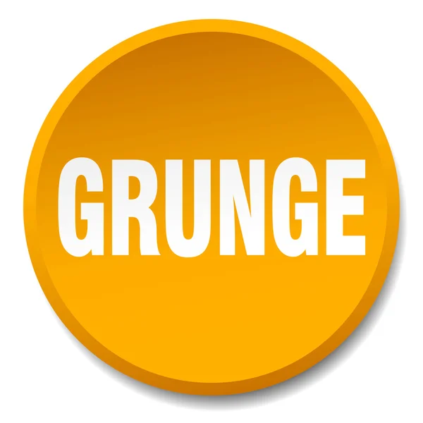 Grunge laranja redondo botão isolado plano — Vetor de Stock