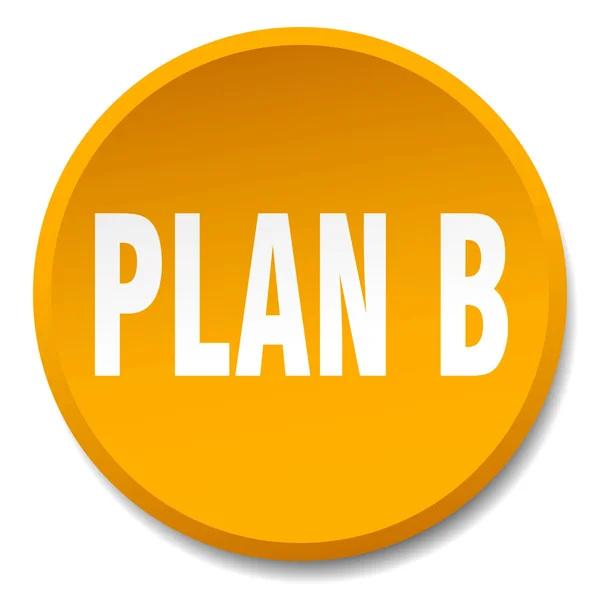 Plano b laranja redonda plana botão isolado — Vetor de Stock