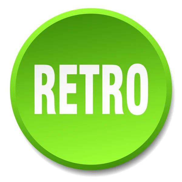 Retro verde redondo plana botão isolado — Vetor de Stock