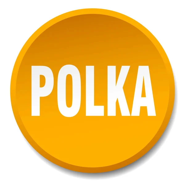 Polka orange rund flach isolierter Druckknopf — Stockvektor