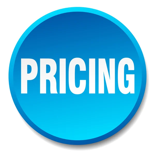 Preço azul redondo plana botão isolado —  Vetores de Stock