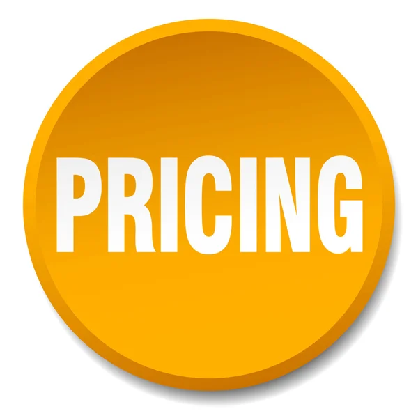 Preço laranja rodada plana botão isolado —  Vetores de Stock