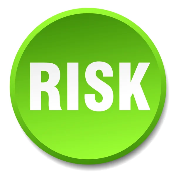 Risiko grüner runder flacher isolierter Druckknopf — Stockvektor