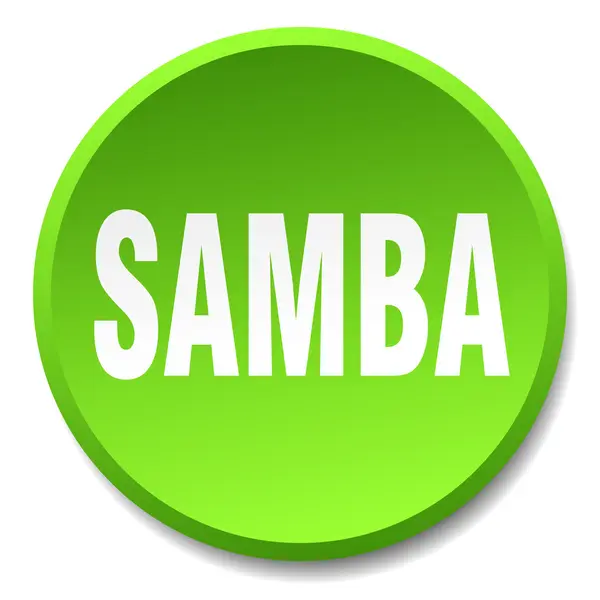 Samba verde ronda plana pulsador aislado — Archivo Imágenes Vectoriales