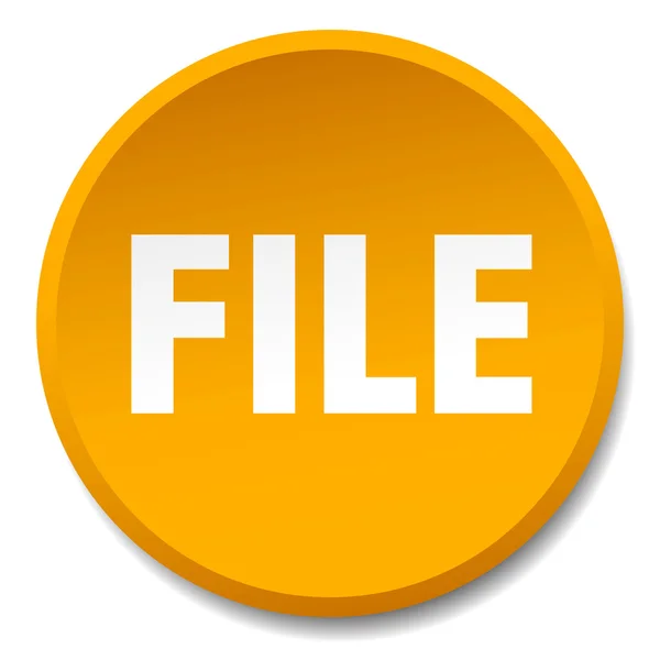 Arquivo laranja rodada plana botão isolado — Vetor de Stock