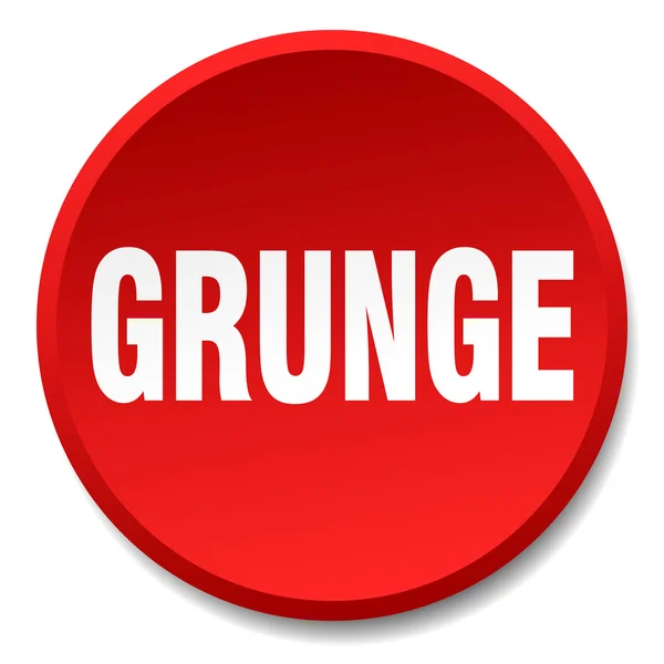 Grunge roter runder flacher isolierter Druckknopf — Stockvektor