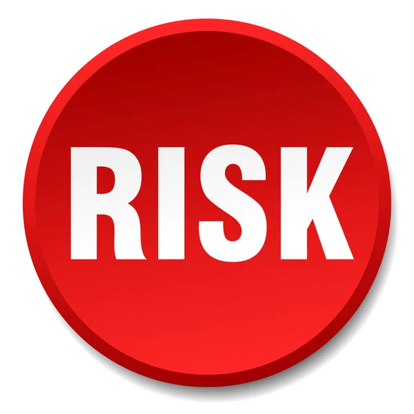 Risk red round flat isolated push button — Stock Vector