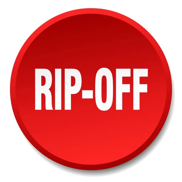 Rip-off red round flat isolated push button — Stock Vector
