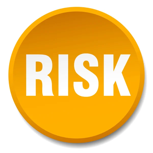 Risk orange round flat isolated push button — Stock Vector