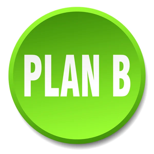 Plán b zelené kulaté ploché izolované tlačítko — Stockový vektor