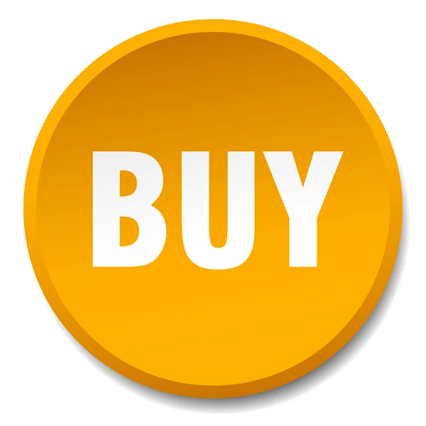 Comprar laranja rodada plana botão isolado — Vetor de Stock