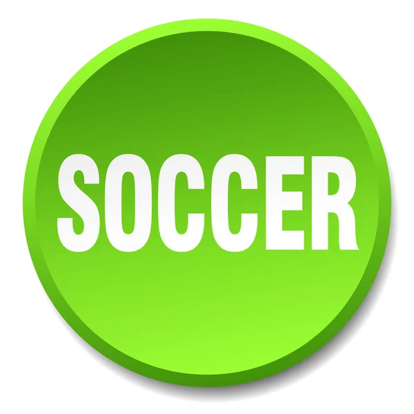 Fotboll grön rund platta isolerade tryckknapp — Stock vektor